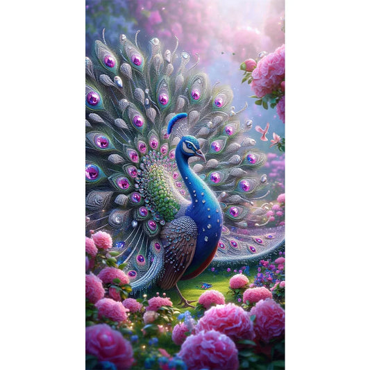 Big Size Diamond Painting - Full Round / Square - Peacock (40*70cm)