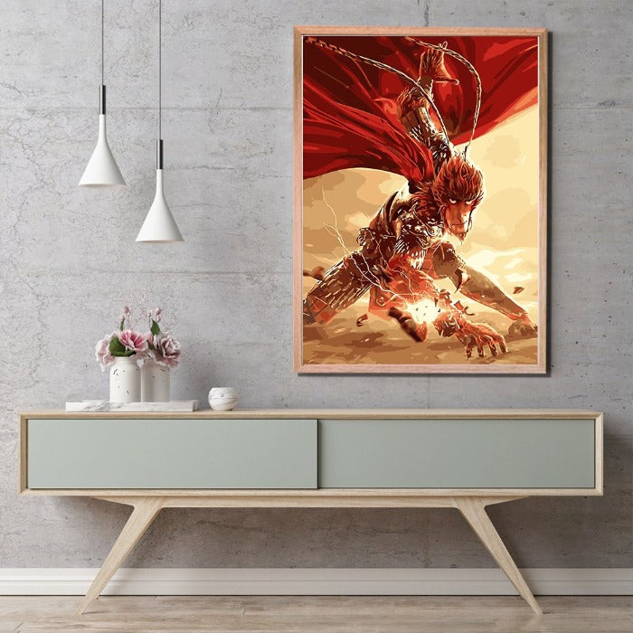 Oil Painting By Number DIY Hand Painted Acrylic Canvas Cartoon Goku Decor