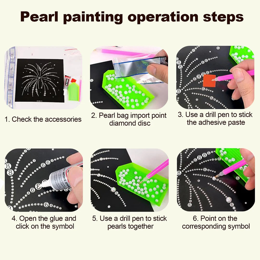 DIY Pearl Painting With Frame - Handmade Self-Adhesive Pearls - Mandala (27*27cm) A