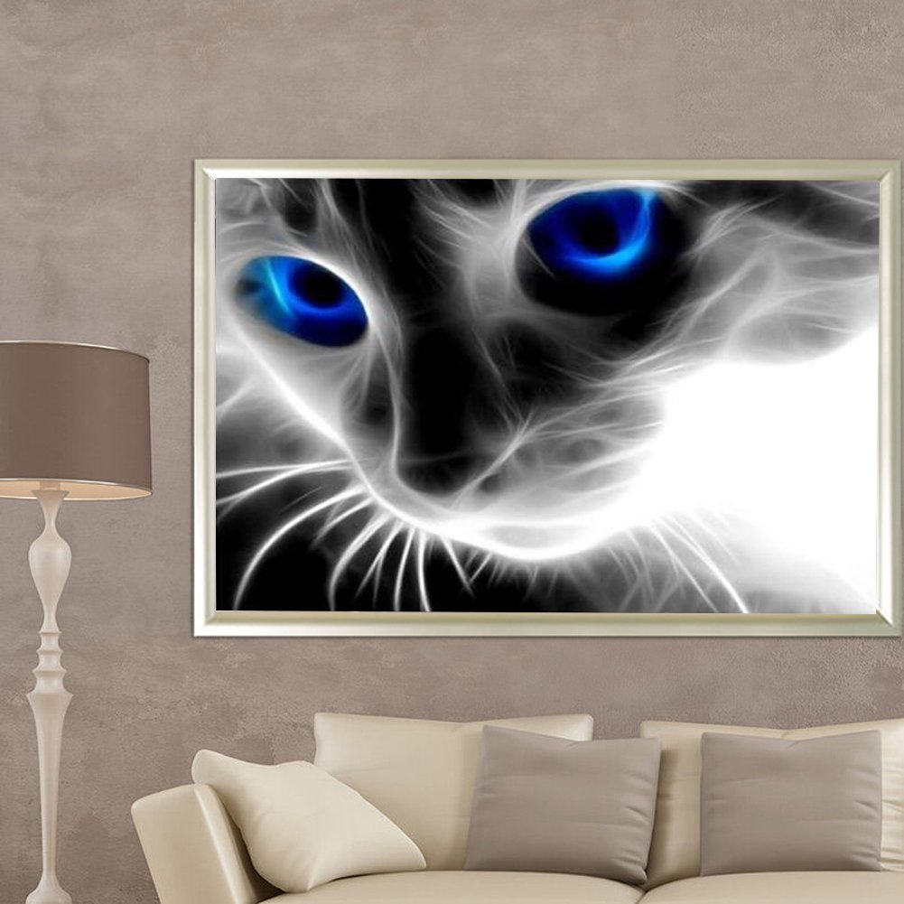 5D DIY Diamond Painting Kit - Full Round - Blue Eyed Cat