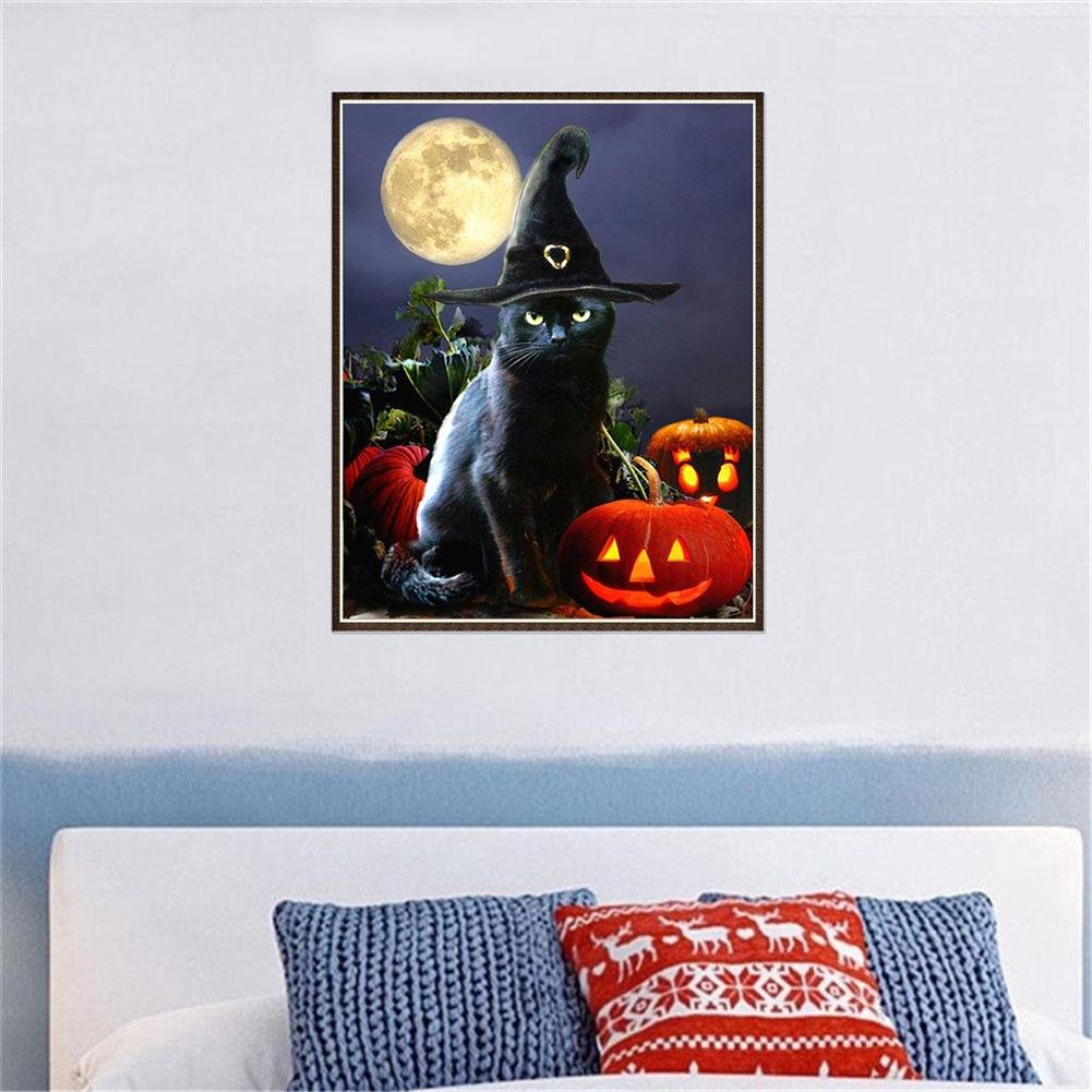 5D DIY Diamond Painting Kit - Full Round - Black Cat AA