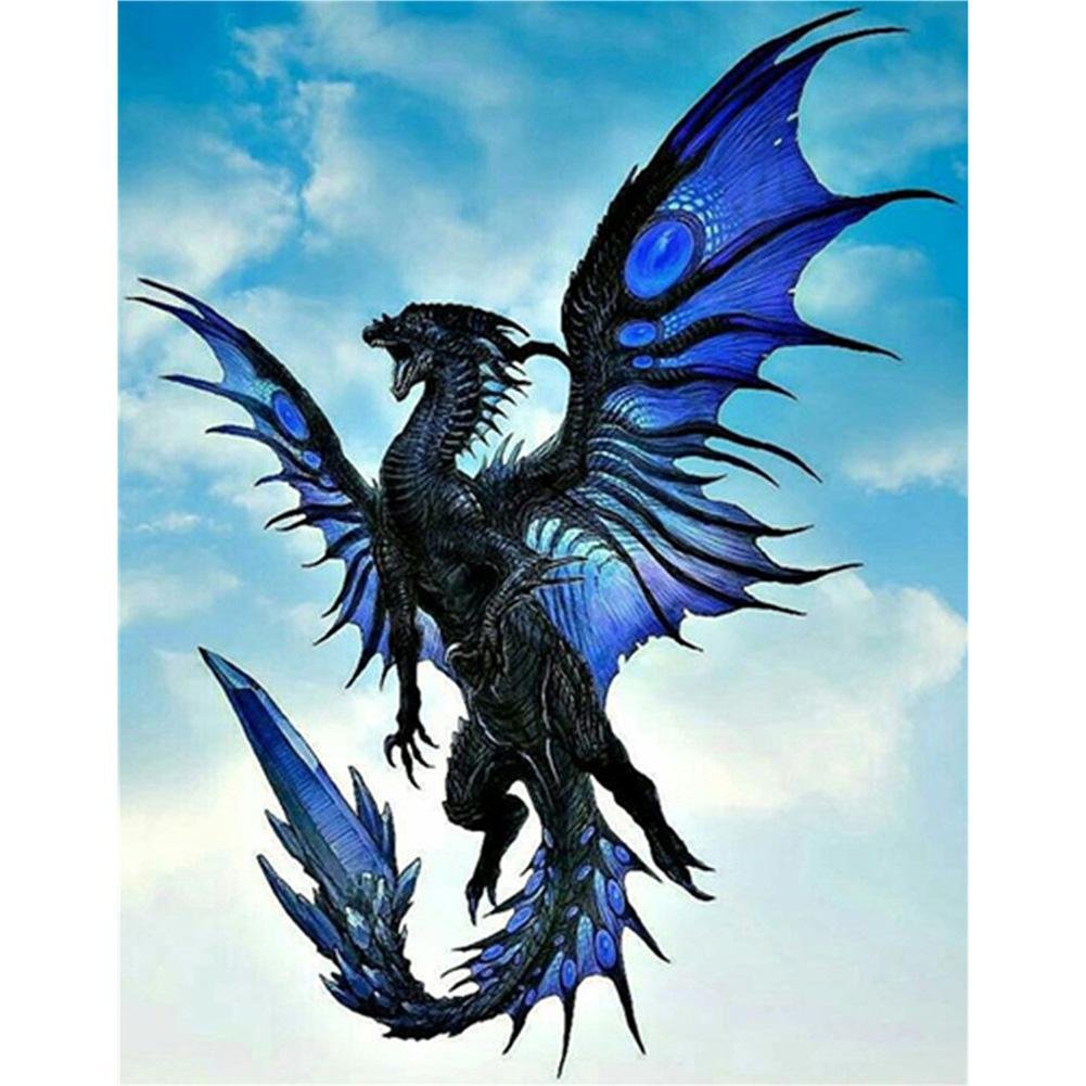 5D Diy Diamond Painting Kit Full Round Beads Flying Dragon