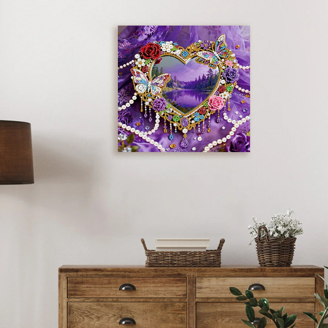 DIY Pearl Painting With Frame - Handmade Self-Adhesive Pearls - Heart (25*25cm)