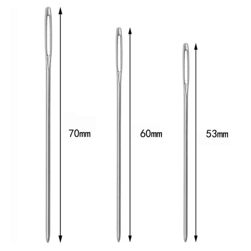 Big Eye Sewing Needles Set Stainless Steel Stitching Tools (5pcs a bottle)