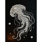 DIY Pearl Painting With Frame - Handmade Self-Adhesive Pearls - Jellyfish (30*40cm) B