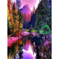 Diamond Mosaic Embroidery Kit Colorful Mountain Waterfall