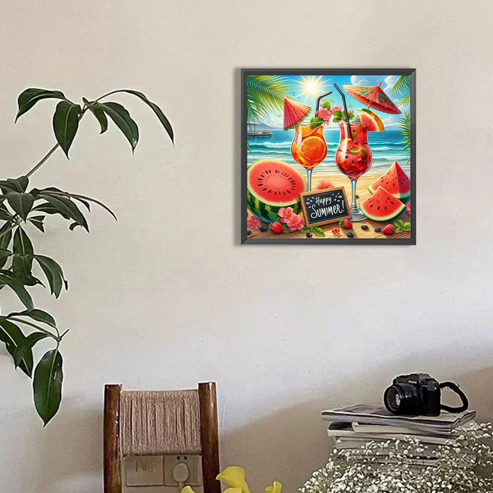 Diamond Painting - Full Round / Square - Summer Beach Watermelon
