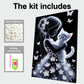 DIY Pearl Painting With Frame - Handmade Self-Adhesive Pearls - Girl and Cat (30*40cm)