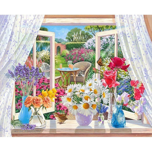 DIY Flowers Vase Hand Painted Canvas Oil Art Picture Craft Home Wall Decor