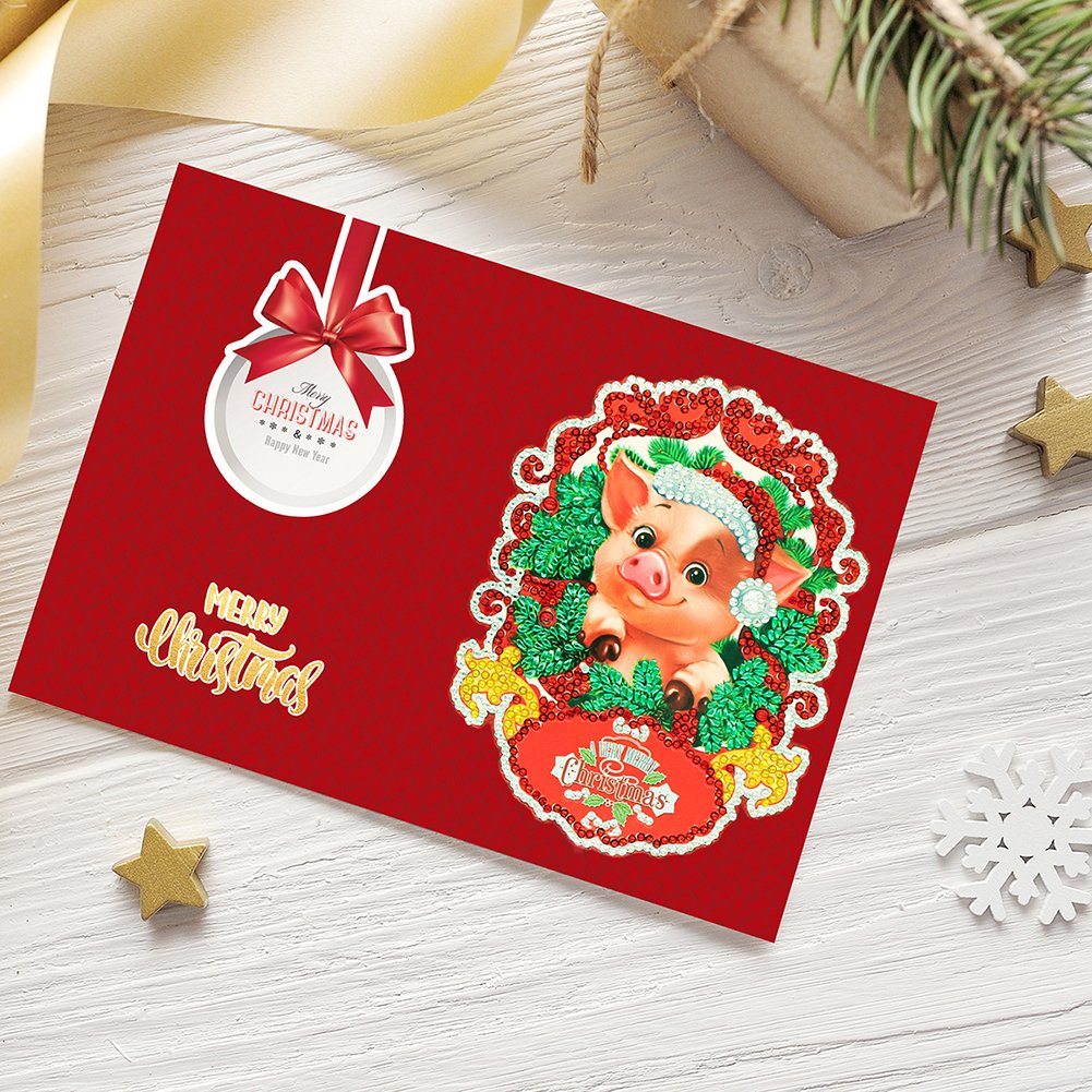 DIY Diamond Painting Greeting Card - Pig A