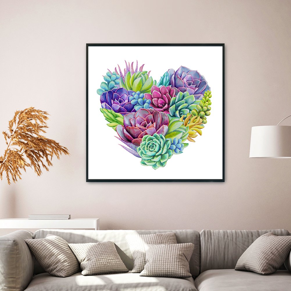 11ct Stamped Cross Stitch - Succulent(40*40cm)