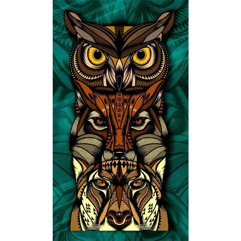 Owl Full Round Square Diamond Painting Kits 40 x 70cm 50 x 80cm