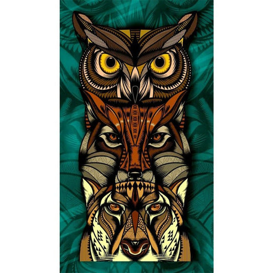 Owl Full Round Square Diamond Painting Kits 40 x 70cm 50 x 80cm