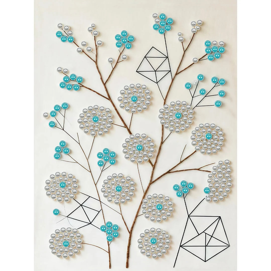 DIY Pearl Painting With Frame - Handmade Self-Adhesive Pearls - Tree Branch (30*40cm)