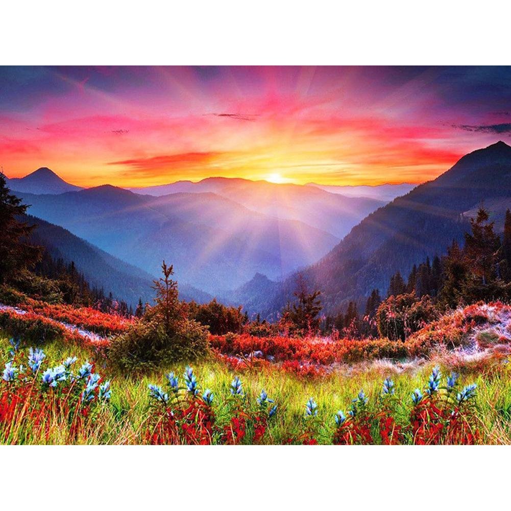 5D Diy Diamond Painting Kit Full Round Beads Sunrise