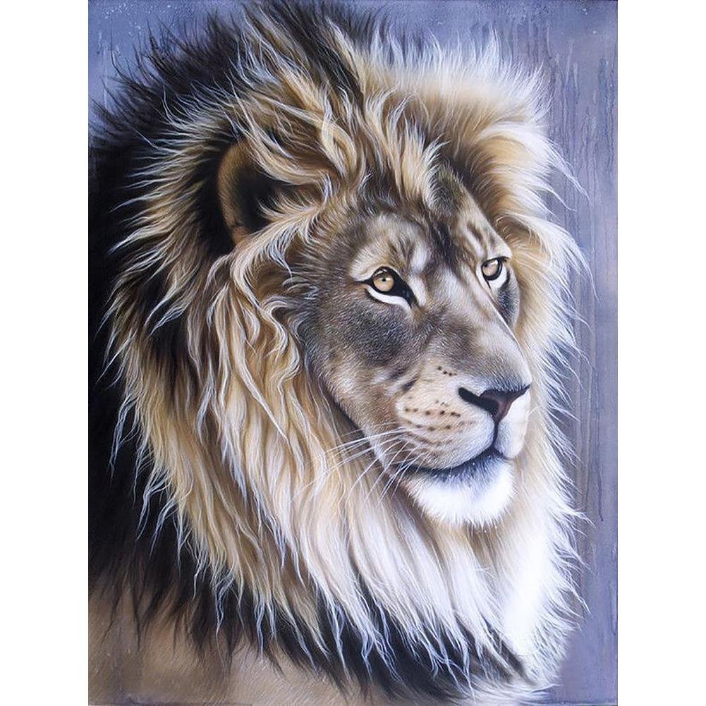 5D Diy Diamond Painting Kit Full Round Beads Lion