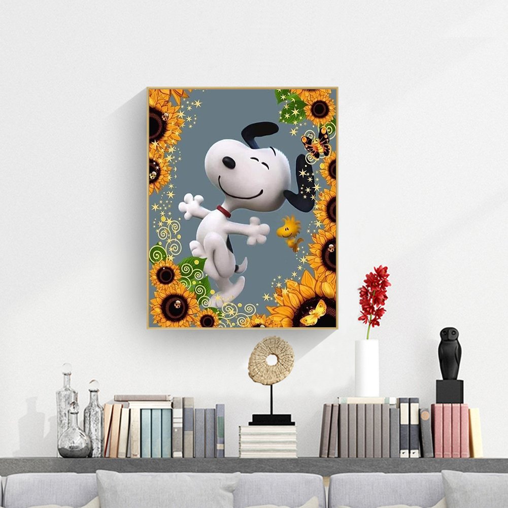 Snoopy Diamond Painting Living Room Display