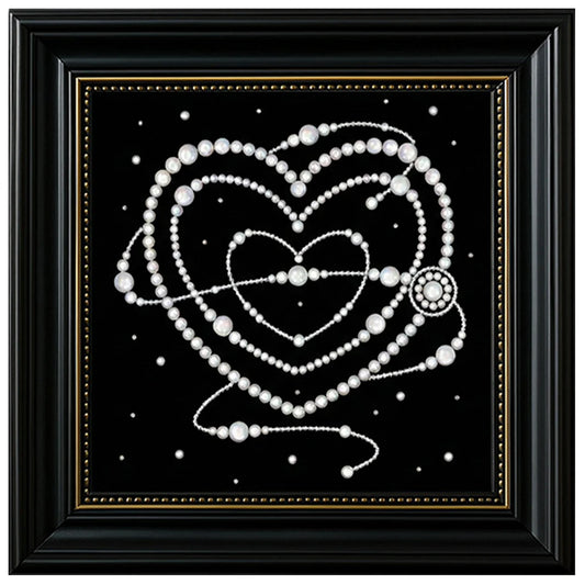 DIY Pearl Painting With Frame - Handmade Self-Adhesive Pearls - Love (27*27cm)