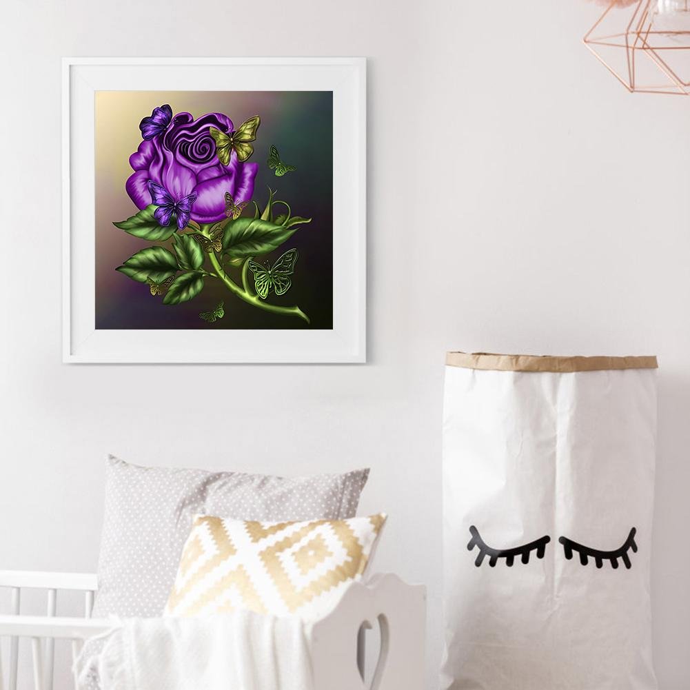 Diamond Painting - Full Round - Purple Flower A