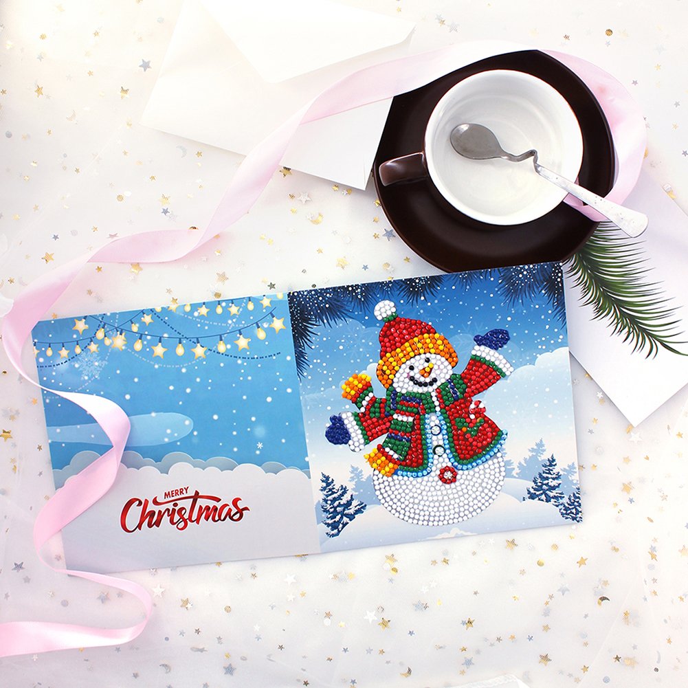 DIY Diamond Painting Greeting Card - Snowman A