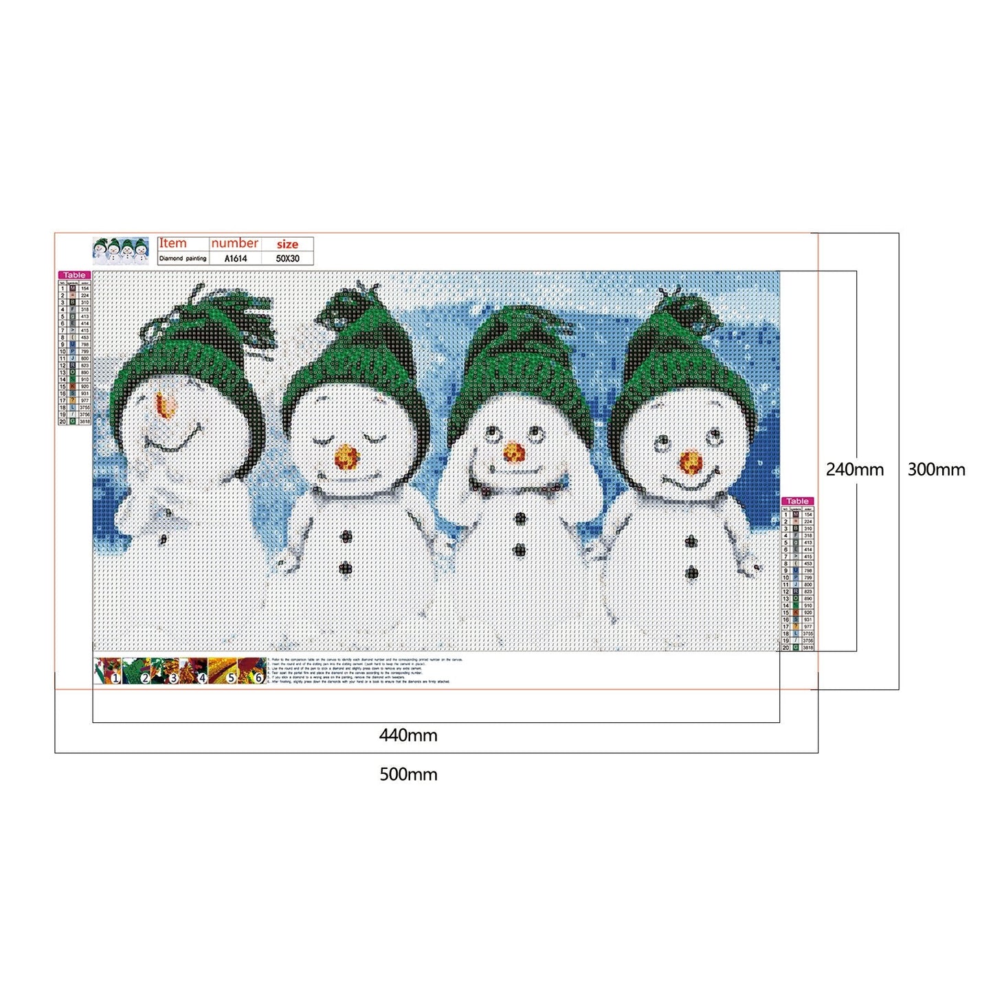 Diamond Painting - Full Round - Snowman (30*50cm)
