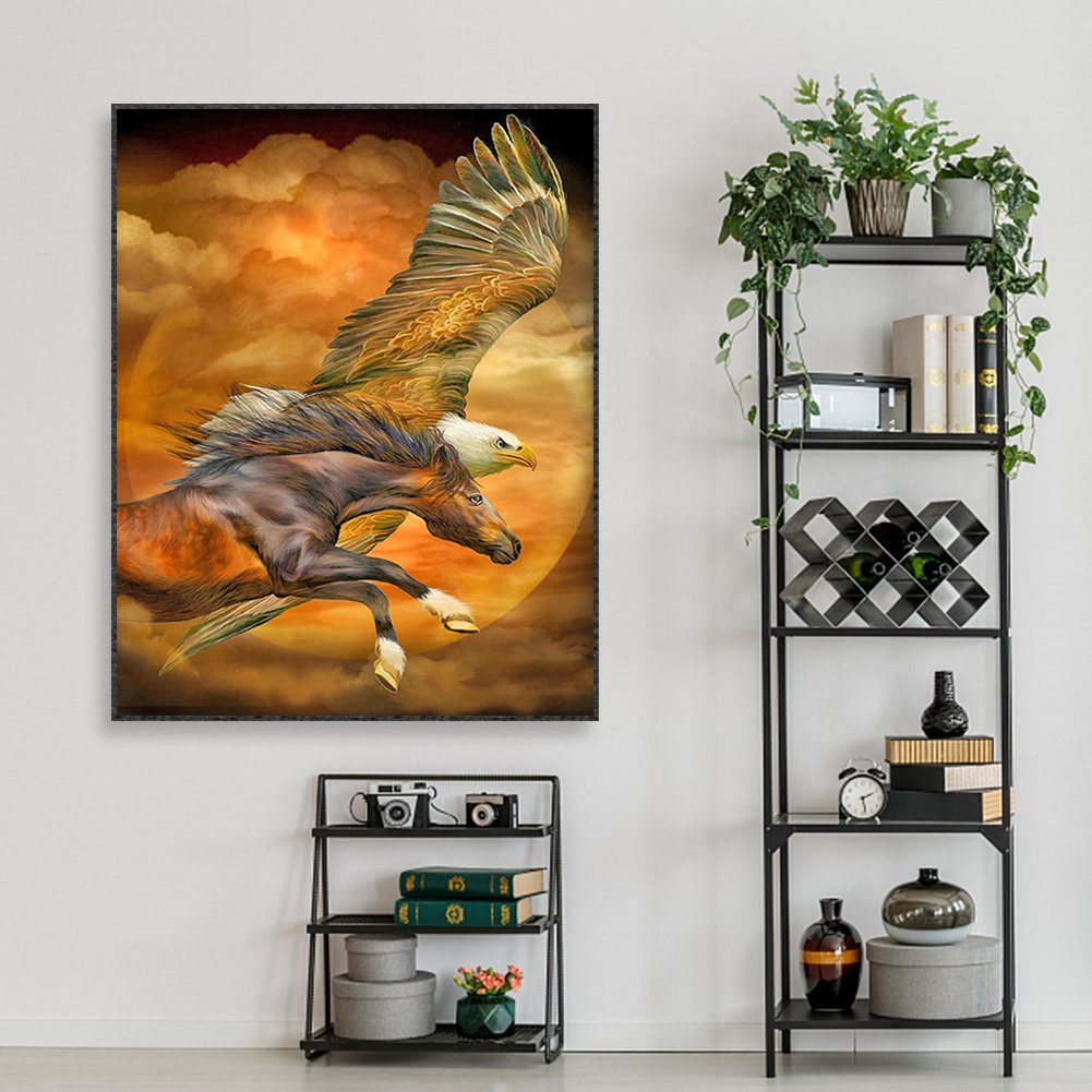 Diamond Painting - Full Round - Eagle And Horse