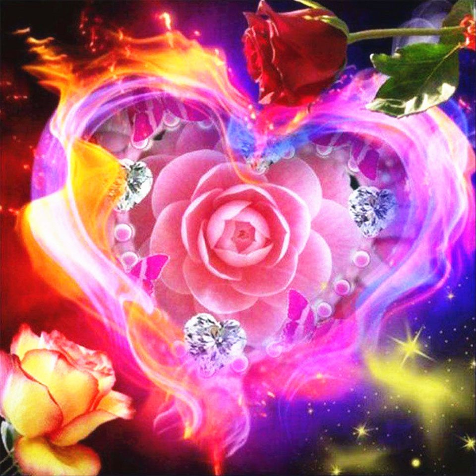 Diamond Paintings Art Full Drill Rose Heart