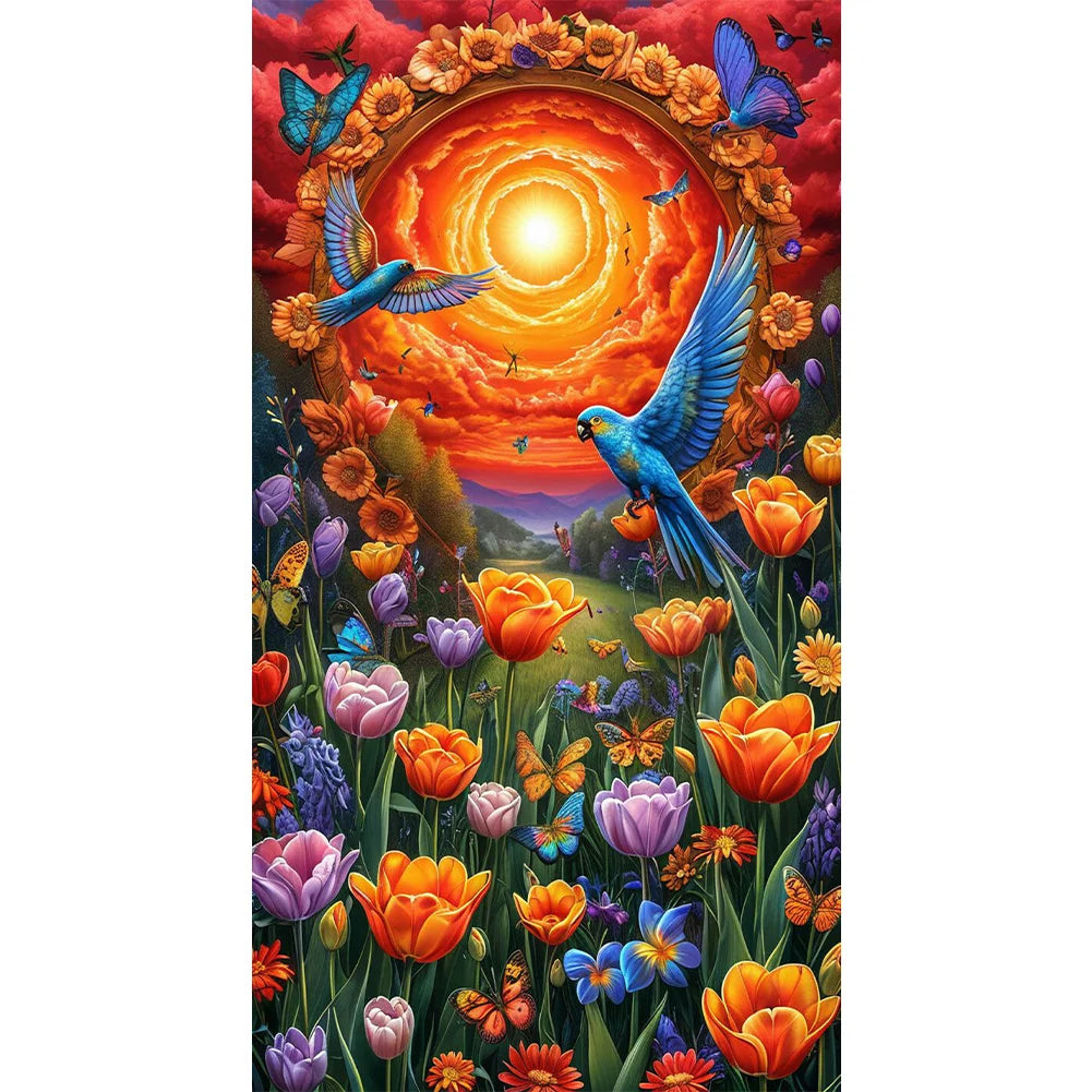 Big Size Diamond Painting - Full Round / Square - Flowers and Birds (40*70cm)