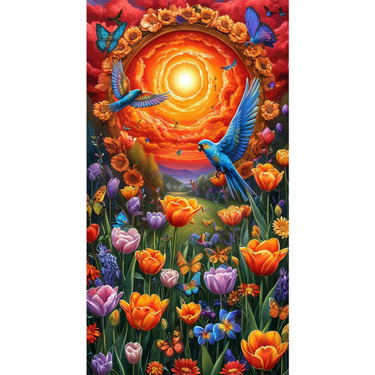 Big Size Diamond Painting - Full Round / Square - Flowers and Birds (40*70cm)