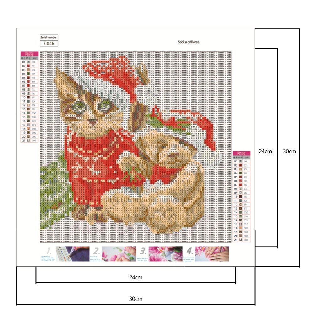Diamond Painting - Full Round - Christmas Cat
