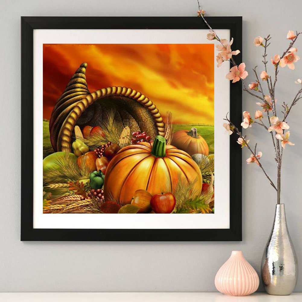 5D DIY Diamond Painting Kit - Full Round - Pumpkin A