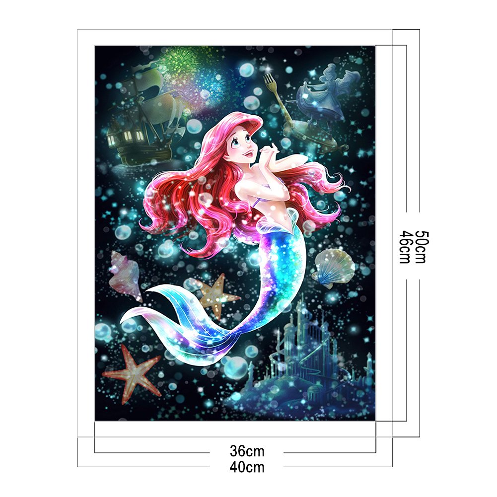 11ct Stamped Cross Stitch Kit - Ariel Disney Princess (40*50cm)