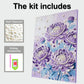 DIY Pearl Painting With Frame - Handmade Self-Adhesive Pearls - Purple flowers (30*40cm)