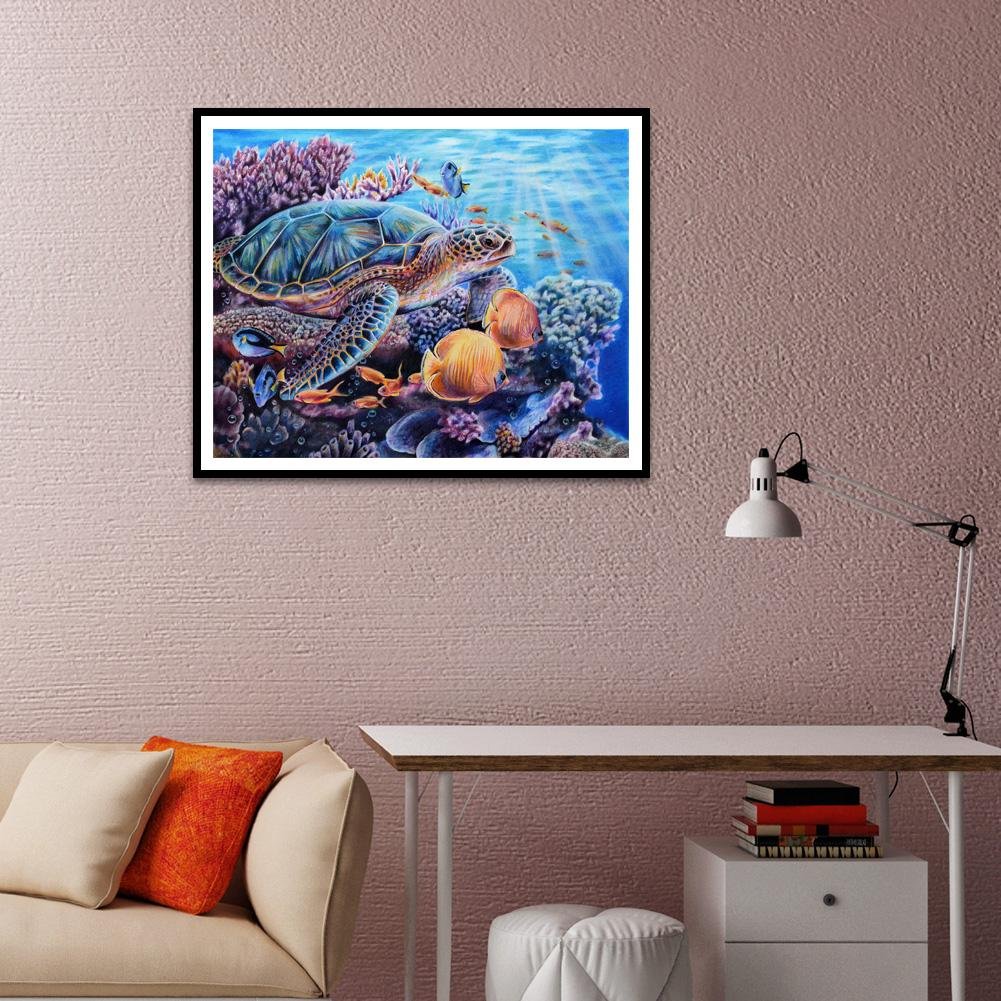 Diamond Painting - Full Round - Swimming Turtle 2
