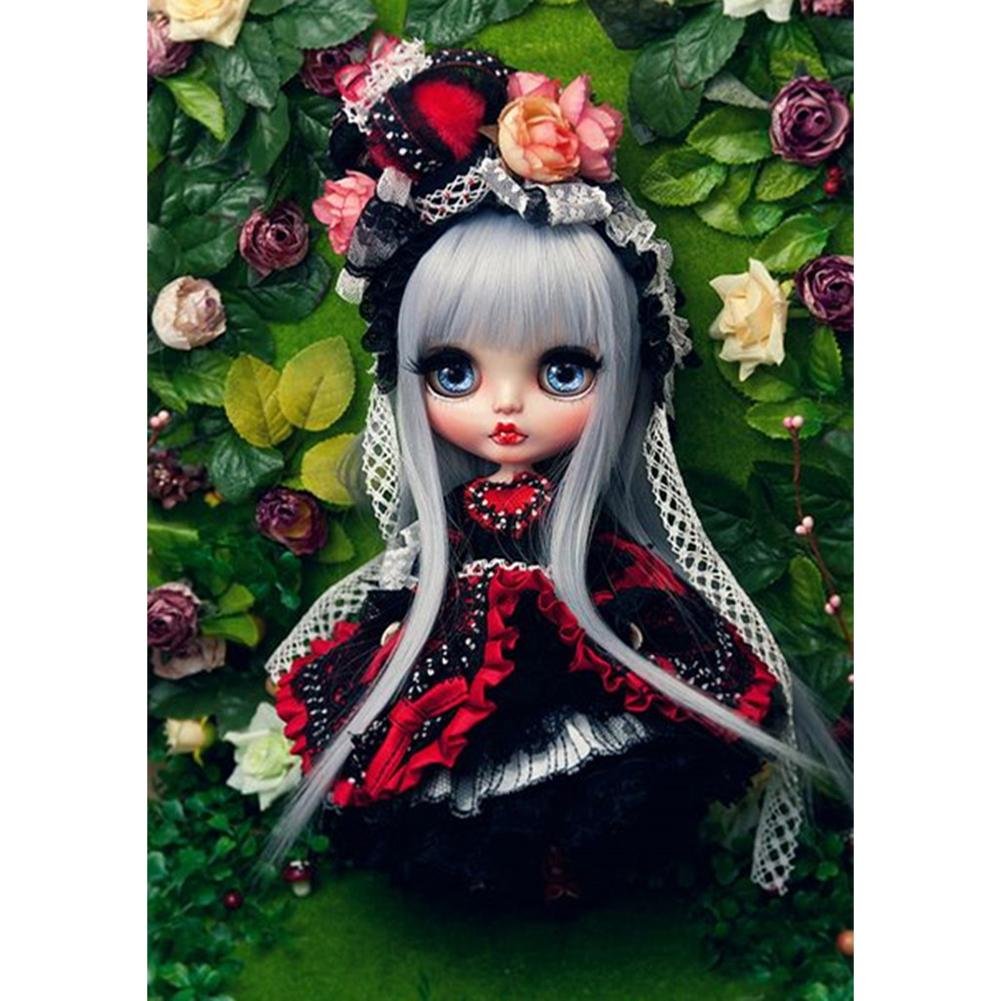 5D Diy Diamond Painting Kit Full Round Beads Cool Girl Doll