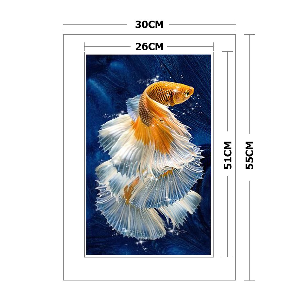 11ct Stamped Cross Stitch - Quiet GoldFish(30*55cm)