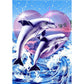 5D Diy Diamond Painting Kit Full Round Beads Jumping Dolphin