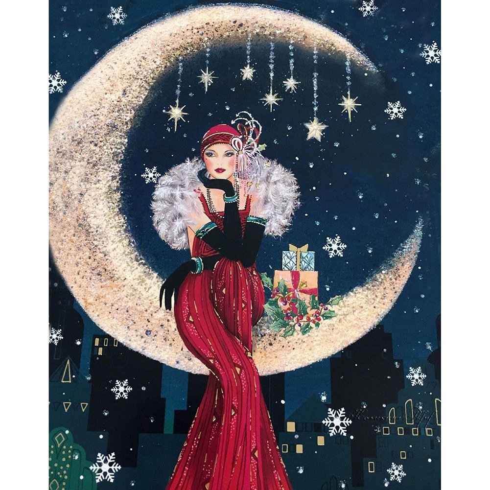 5D Diy Diamond Painting Kit Full Round Beads Fashion Lady