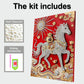 DIY Pearl Painting With Frame - Handmade Self-Adhesive Pearls - Horse (30*40cm) C