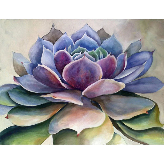 Diamond Painting - Full Round / Square - Purple Succulent