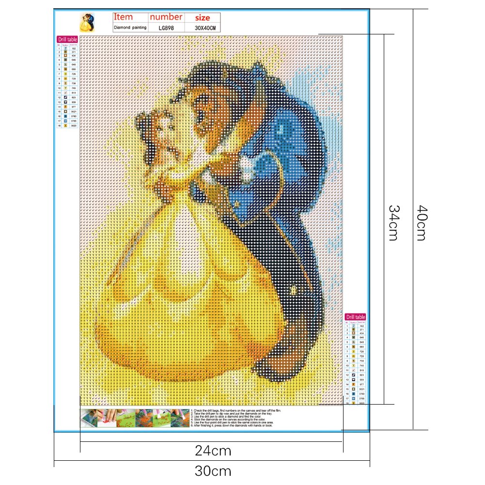 Diamond Painting - Full Round - Beauty & Beast Princess A