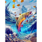 5D Diy Diamond Painting Kit Full Round Beads Fish