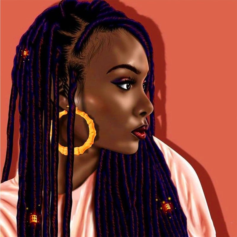 African Woman Full Round Diamond Painting Kits