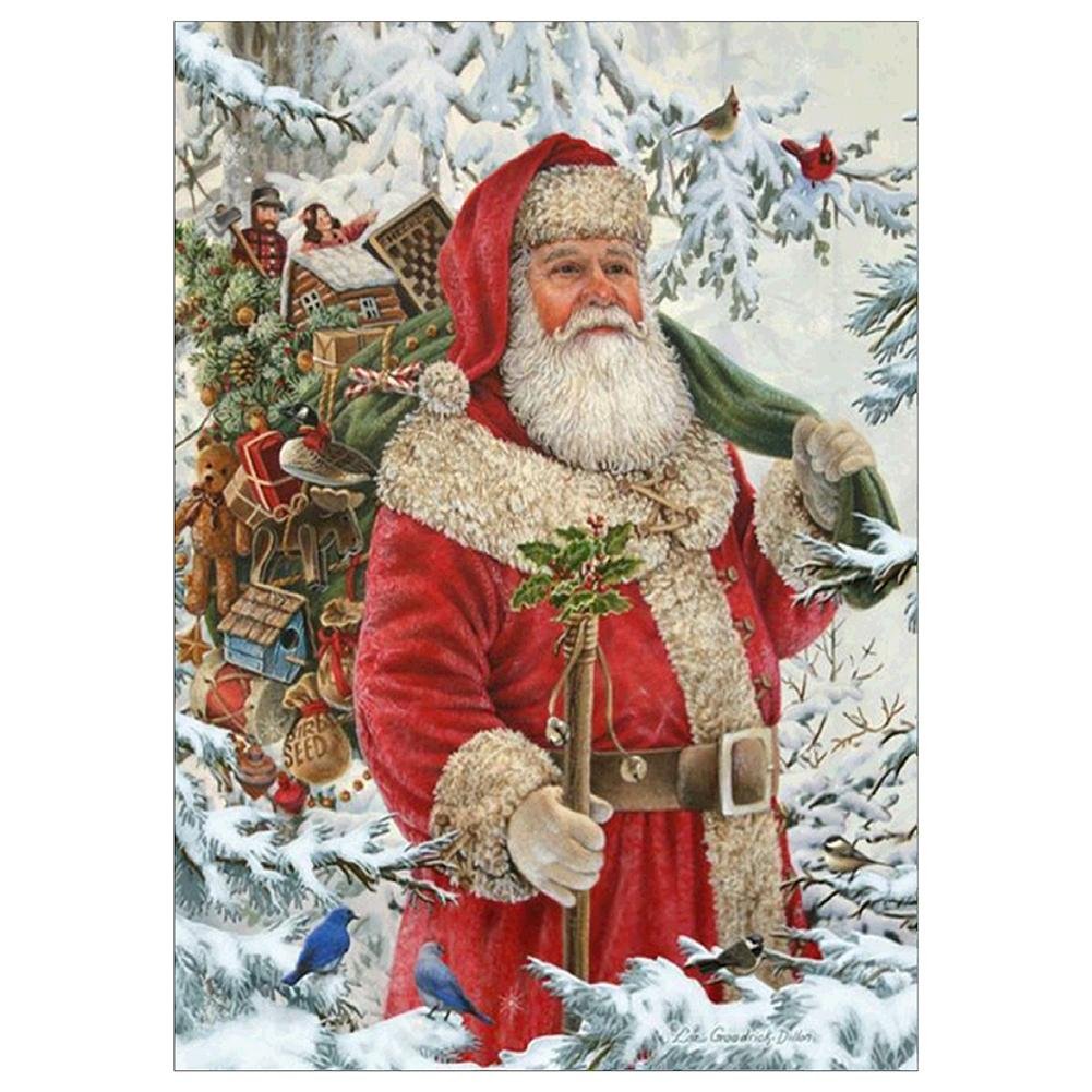 5D Diy Diamond Painting Kit Full Round Beads Santa Claus