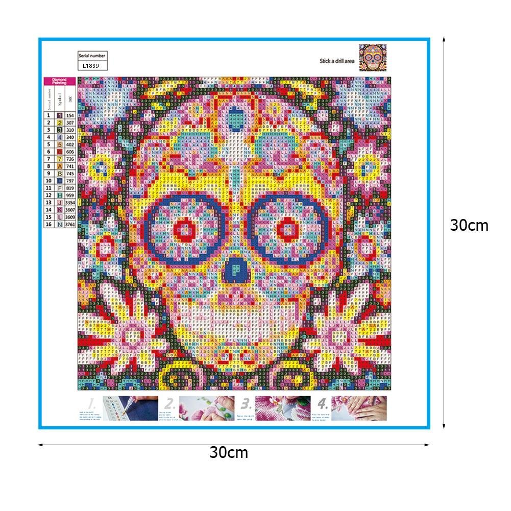 5D DIY Diamond Painting Kit - Full Round - Colorful Skull