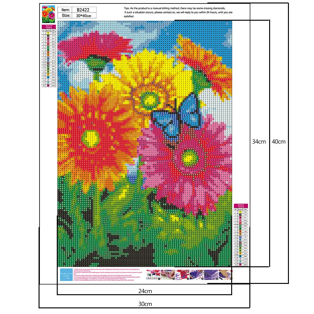 Diamond Painting - Full Round - Colorful Flower E