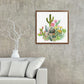 a flowering cactus diamond painting on leaving room wall