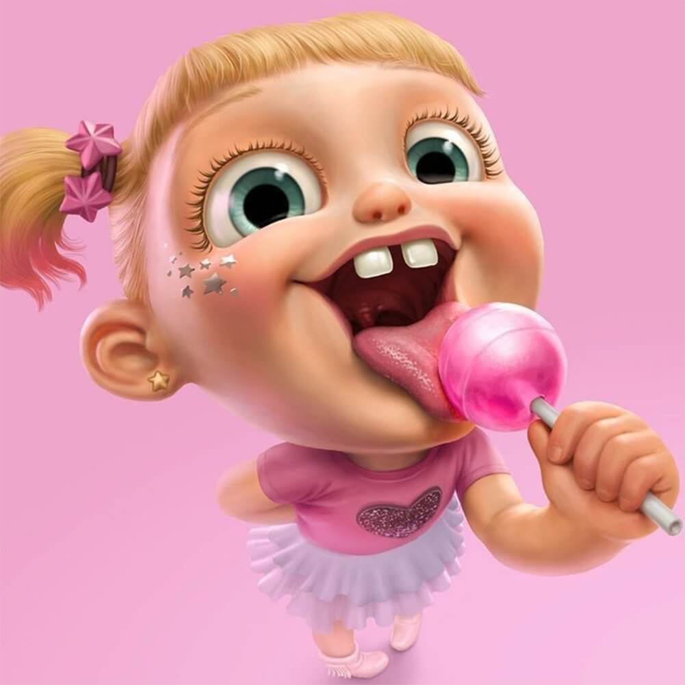5D DIY Cartoon Diamond Painting Kit - Full Round / Square - Candy Girl