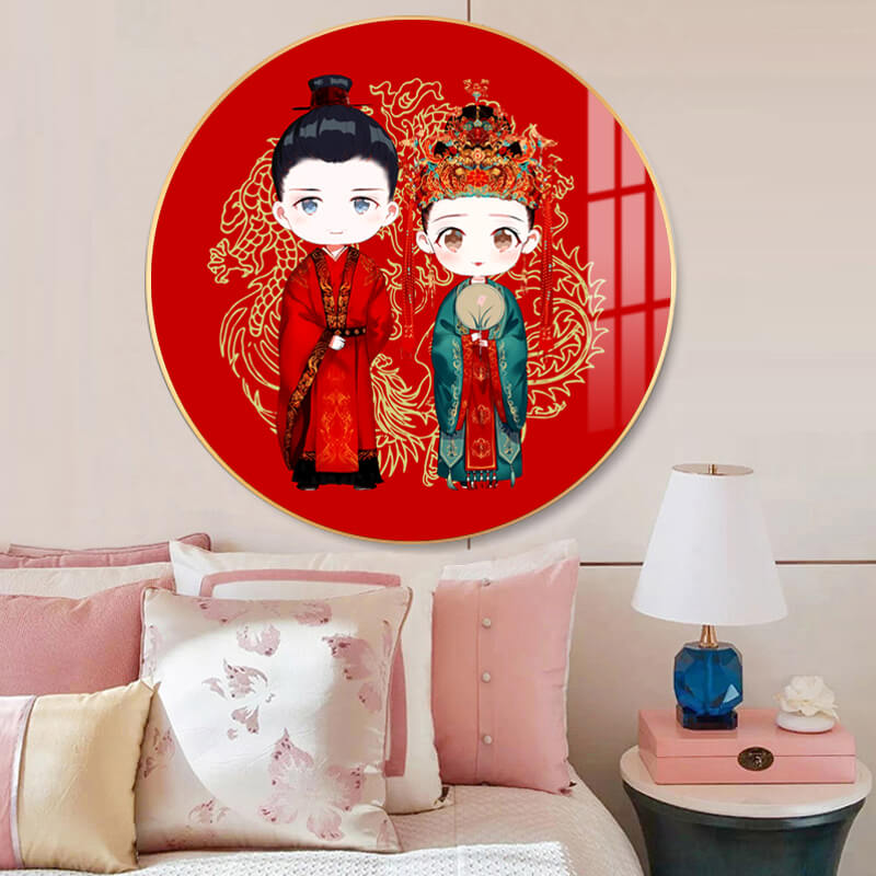 Cartoon Chinese Groom and Bride AB Drill Diamond Painting