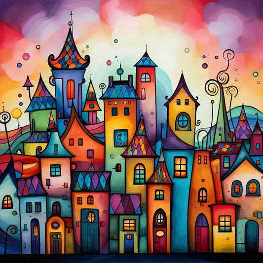 5D DIY Diamond Painting Kit - Full Round / Square - Cartoon House B